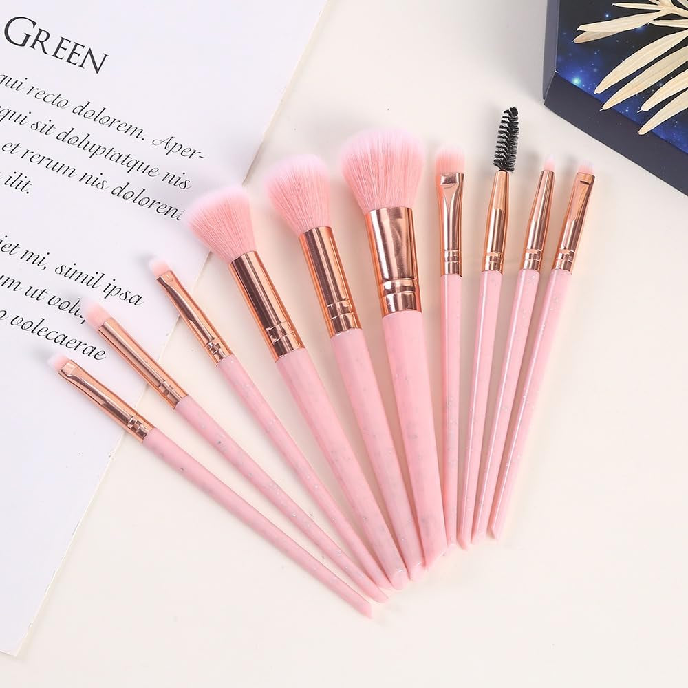 Starry Sky Makeup Brush Set 40Pcs Makeup Foundation Tool Set Sponges Foundation Eye Shadow Powder Blending Brush with Makeup Sponge, Powder Puffs for Beginner &Professional