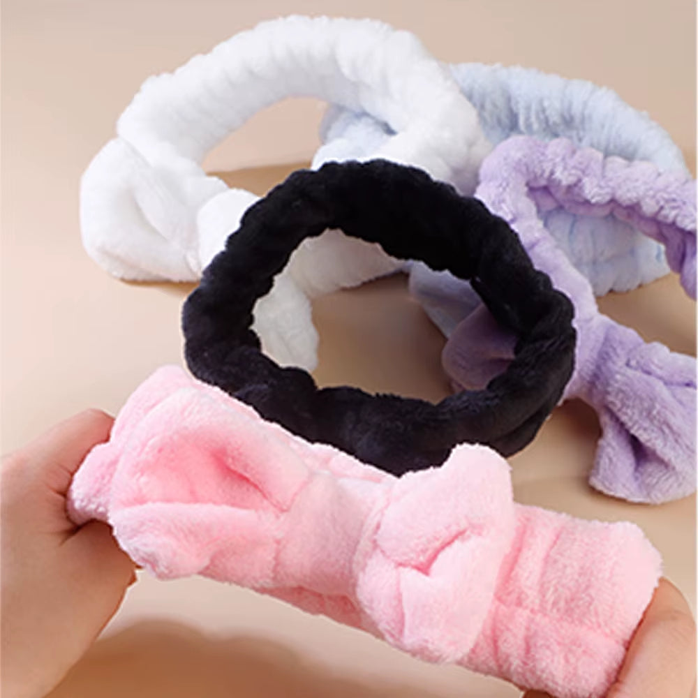 4Pcs Skincare Accessories for Face Wash Skincare Hair Accessories，Sponge Spa Headbands & Wristband Set, for Washing Face Makeup