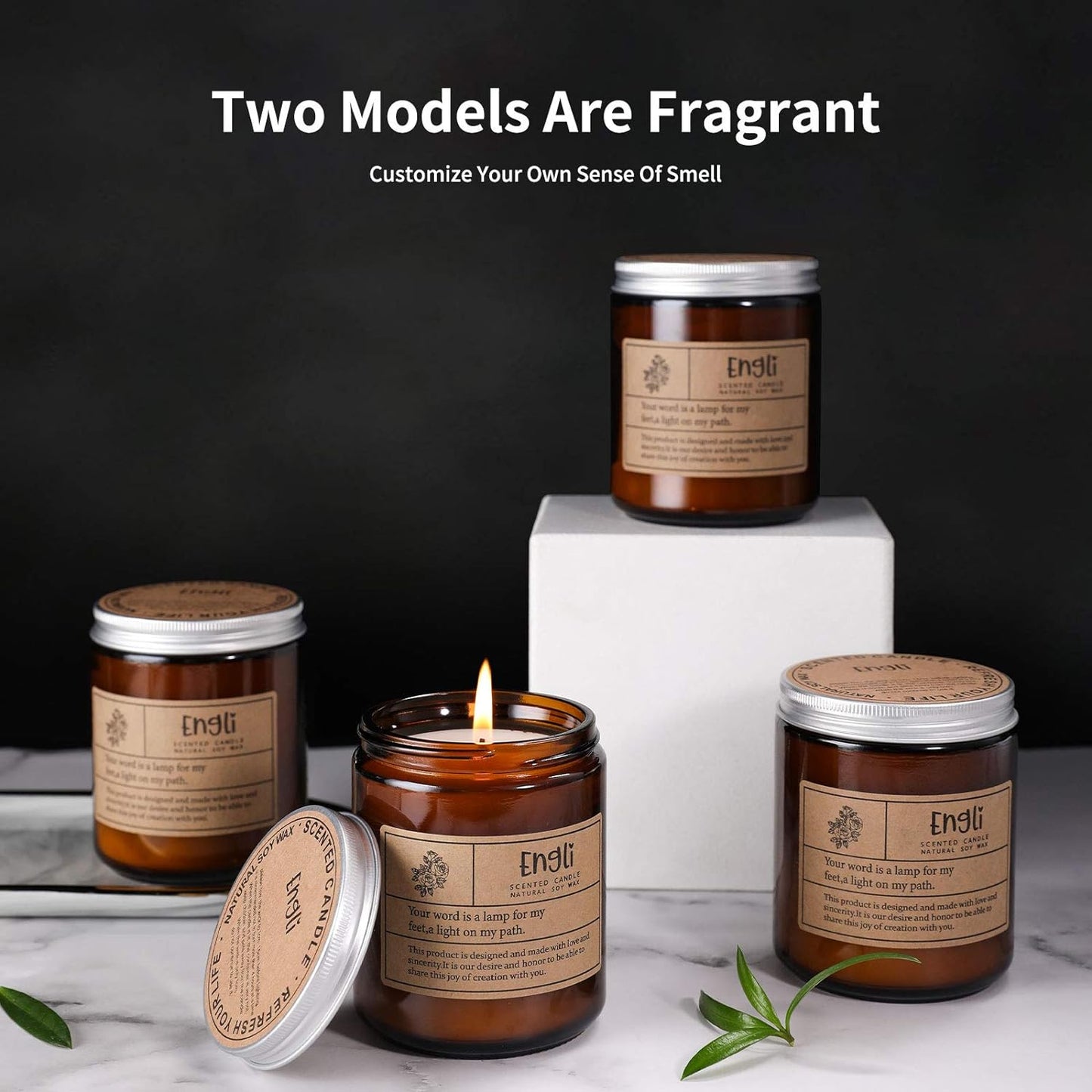 Scented Candles Lavender & Eucalyptus, Aromatherapy Candles,40 Hour Long Lasting Soy Candle