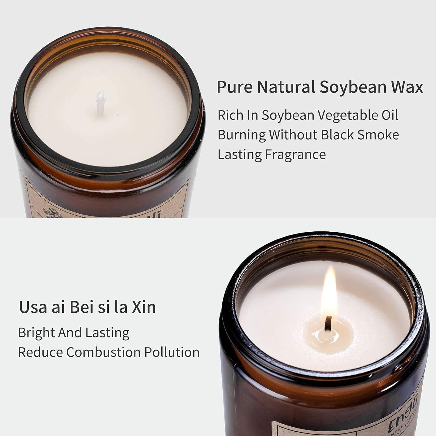 Scented Candles Lavender & Eucalyptus, Aromatherapy Candles,40 Hour Long Lasting Soy Candle