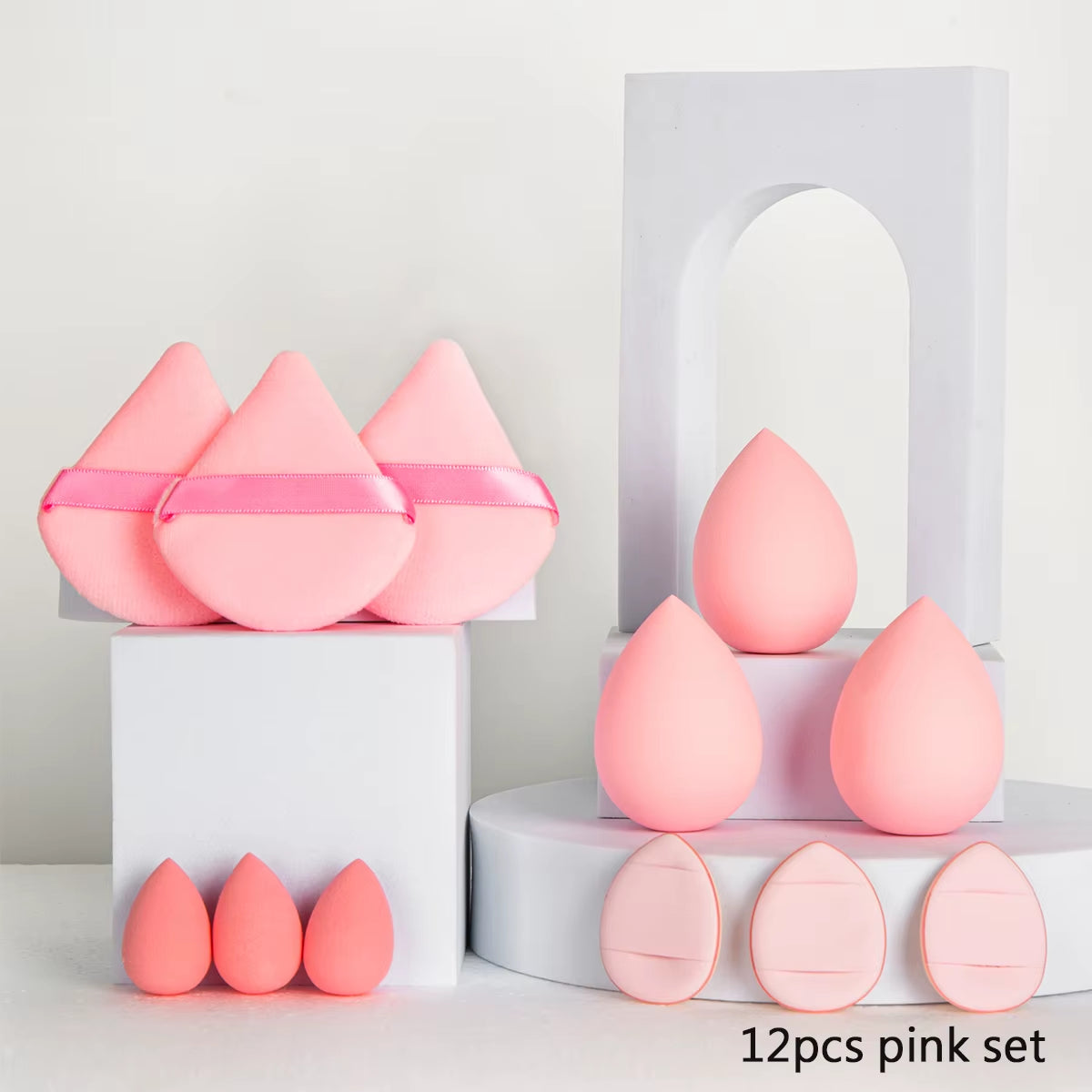 12-40PCS Makeup Tool Set Makeup Sponge Powder Puff Full Set Fluffy Makeup Brush Eyeshadow Brush Blush Brush Women Cosmetic Tool