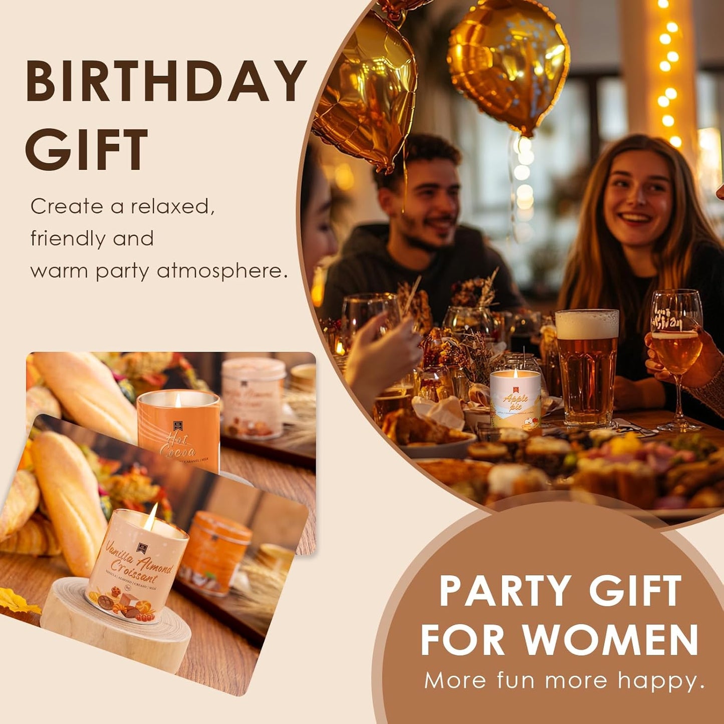 Apple Pie Fall Candles for Home Scented Halloween Easter Thanksgiving 40 Hours Burning 9Oz Scented Candle, Aromatherapy Birthday Soy Candles Gift for Women Men