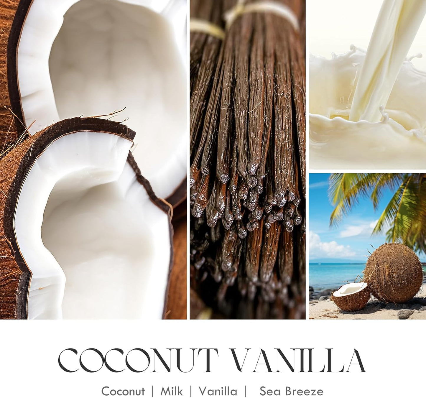 Coconut Vanilla Candles - 9 Oz Scented Candles, Aromatherapy Candle, Soy Candle for Home Scented