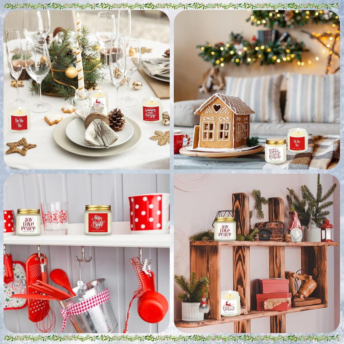 6 Pcs Christmas Scented Candles Christmas Candle Set Soy Holiday Candles 3.5 Oz Candle Winter Candle Gifts for Women Men Family Friends Coworkers Appreciation (Classic Scent)