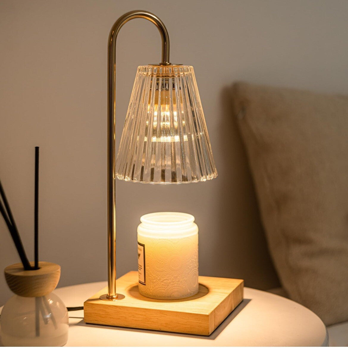 Candle Warmer Lamp, Glass Lamp Candle Warmer with Timer