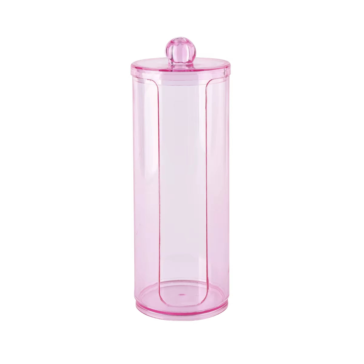 1/3 Pcs Acrylic Qtip Holder with Lid Clear Pink Cotton Pad Holder Bathroom Makeup Organizers Containers Storage Box