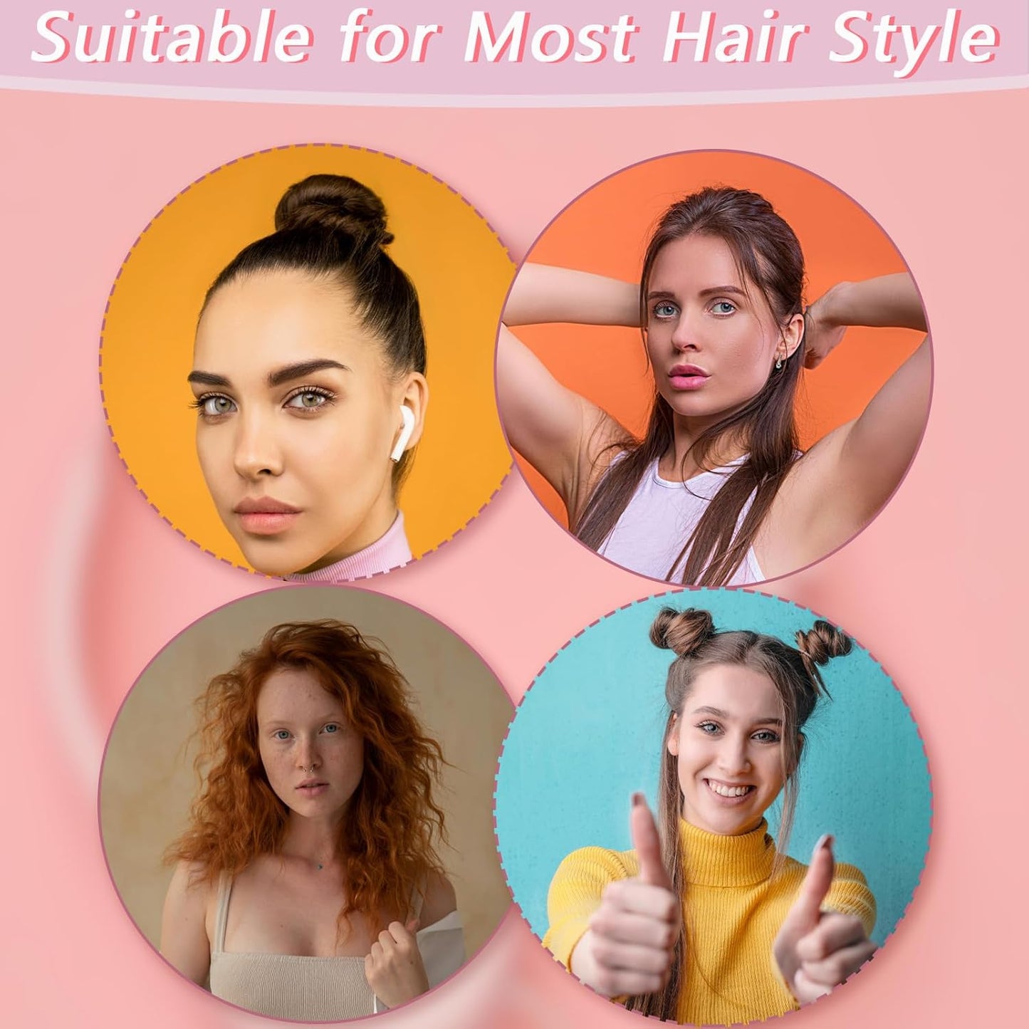 2PCS Silk Bonnet, 14Inch Adjustable Black and Pink Satin Bonnet for Sleeping, Double Layered Satin Cap Hair Bonnet for Sleeping, Women Curly Natural Hair