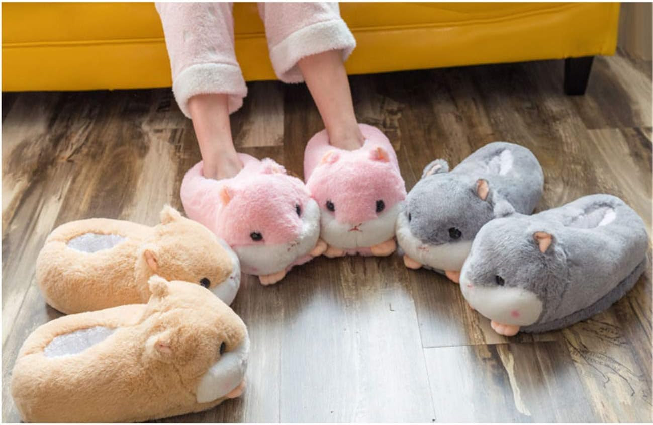 Animal Slippers - Hamster, Pig, Duck & Sheep Shoes - Winter Warm Cotton Anti-Skid Slippers